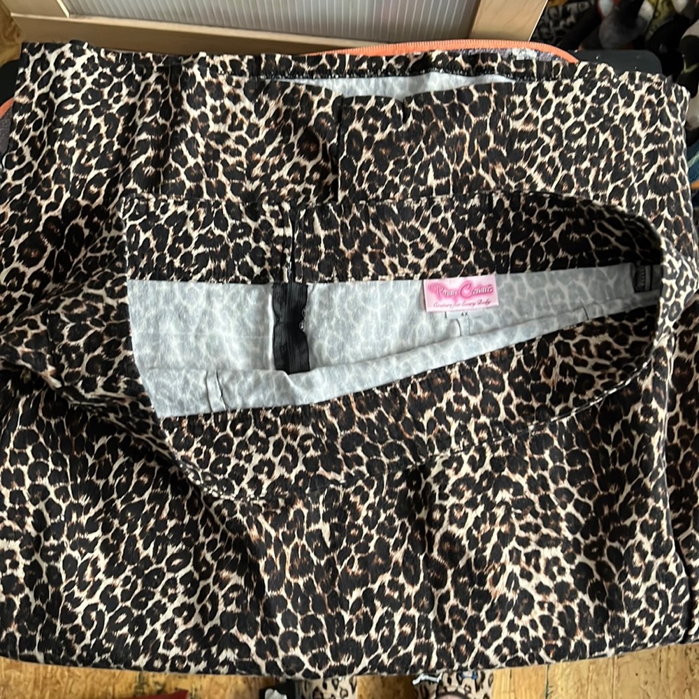 Leopard Print Pencil Skirt - Brown/Black